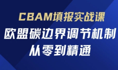 CBAM填报实战课,欧盟碳边界调节机制,从零到精通-俗人圈网创