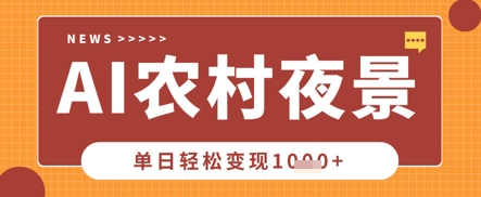 Deepseek制作农村夜景视频，一条视频点赞20W+，单日变现数张-俗人圈网创