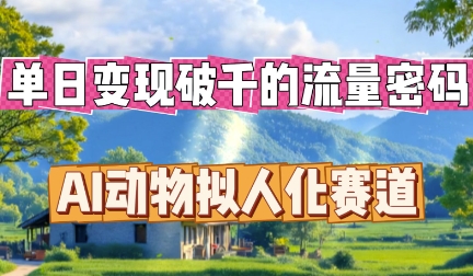 单日变现破k的流量密码,AI动物拟人化赛道-俗人圈网创