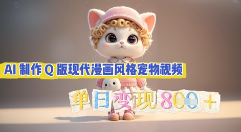 AI制作Q版现代漫画风格宠物视频，单日变现几张-俗人圈网创